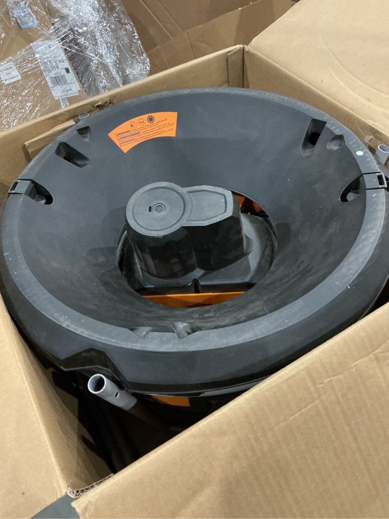 Condition photo showing As Is for worx 13 amp electric leaf mulcher, leaf shredder with high-compression mulching, powerful & compact yard waste shredder, corded, wg430