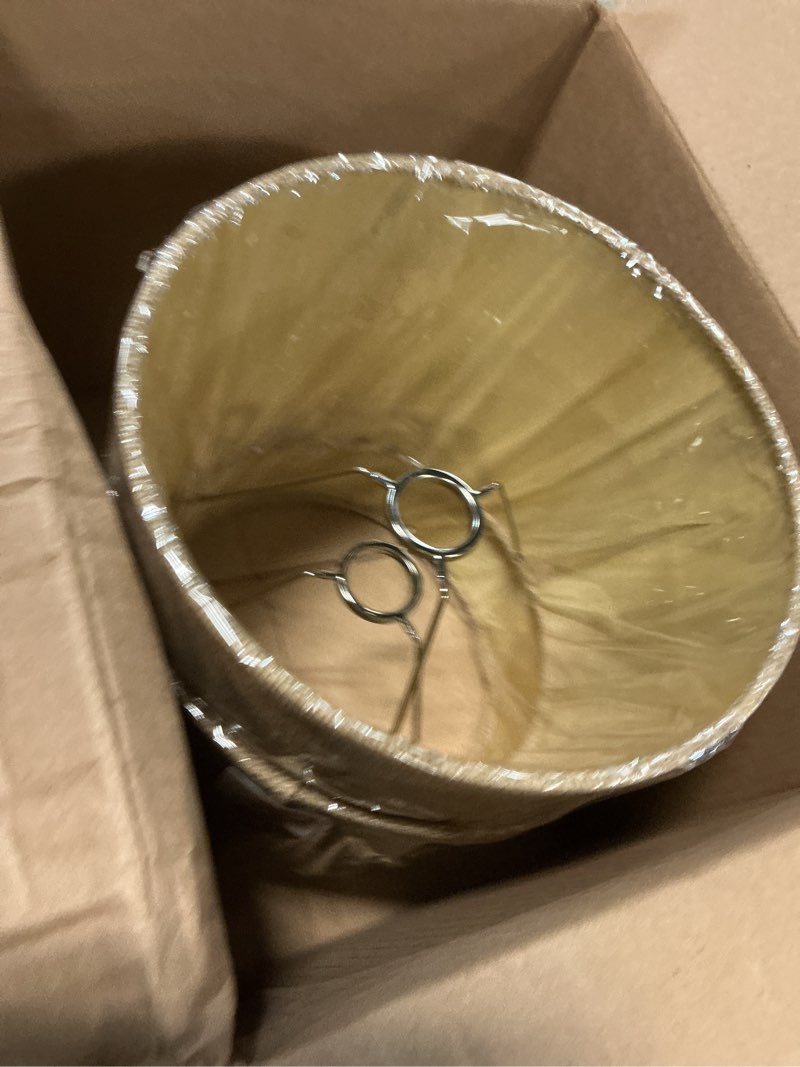 Condition photo showing New/Like New for MY MIRONEY Set of 2 Lamp Shades Beige Linen Drum Lampshades Removable Light Fixtures Lamp Shades for Floor Lamp, Table Lamp, Bedside Lamp (10.24" x 10.24" x 7.48") 10.24" x 10.24" x 7.48" Beige