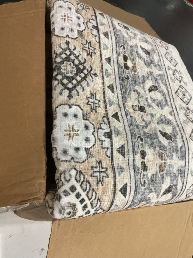 Condition photo showing Good Condition for befbee washable rug 8x10 area rugs for living room - stain resistant non-slip backing rugs for bedroom - vintage large area rug (brown/beige, 8'x10') 