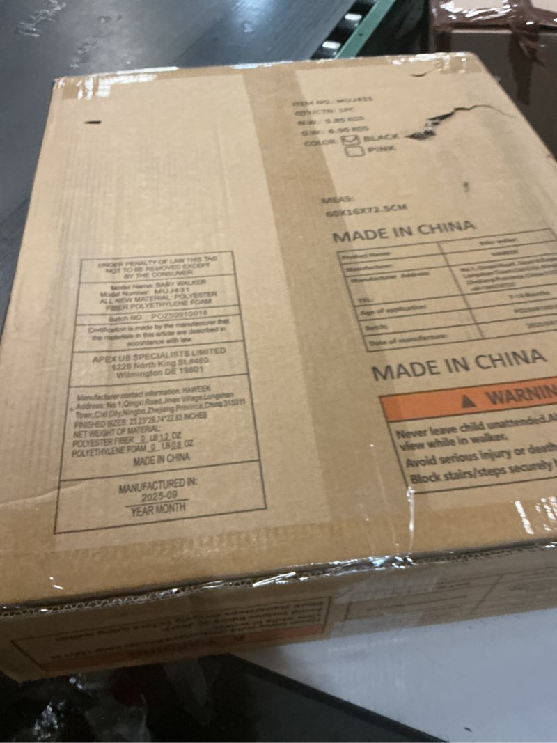 Condition photo showing New/Like New for Baby Walker,4-Gear Height Adjustable Baby Walker with Wheels,5 in 1 Baby Activity Center,Music and Lights Bouncer Walker for Baby Boy 6-18 Months,Adjustable Speed Baby Push Walker Black