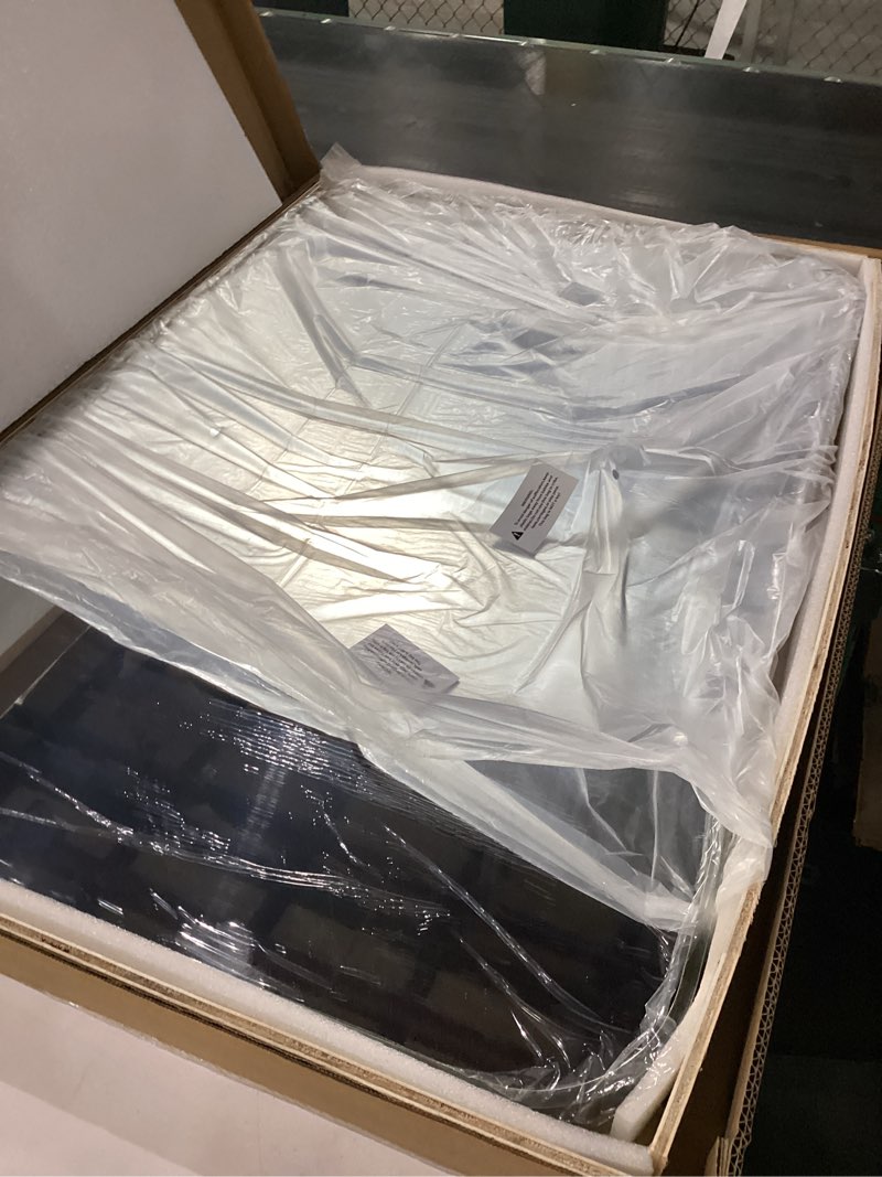 Condition photo showing New/Like New for 24x36 inch bathroom mirrors for over sink, brushed nickel rectangle mirror for bathroom or entryway, wall mounted vanity mirror with aluminum alloy frame&tempered glass, hangs horizontally/vertically nickel 24"l x 36"w 1 pack