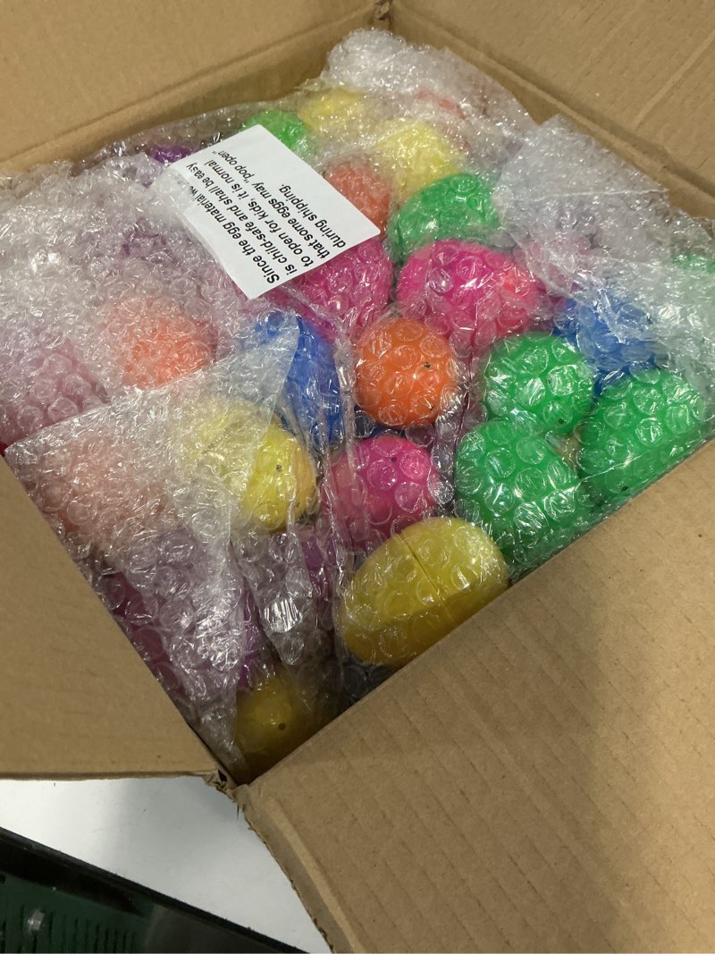 Condition photo showing Good Condition for goaus prefilled easter eggs with toys 240 pcs, 120 eggs truly filled with 120 small toys, pre-filled easter egg hunt stuffed party favors basket stuffers prizes for kids