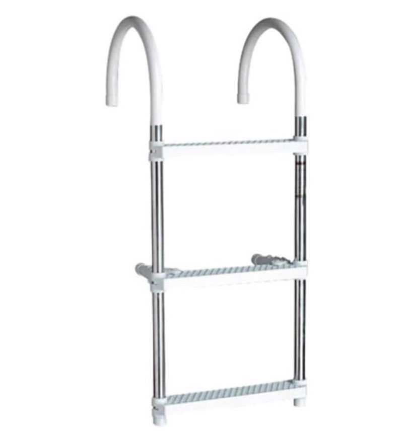 seachoice aluminum boarding ladder, 3 steps, 15 in. wide x 36 in. tall