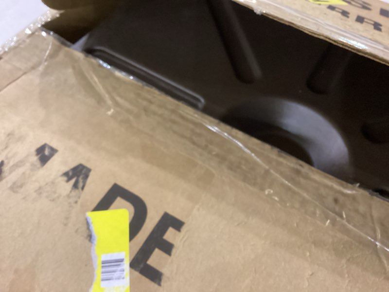 Condition photo showing As Is for US Weight 40 Pound Umbrella Base - Weighted Umbrella base For Use With Patio Table – Heavy Duty Base- 4” Stem Accommodates 1”-1.5” Pole Sizes - Bronze