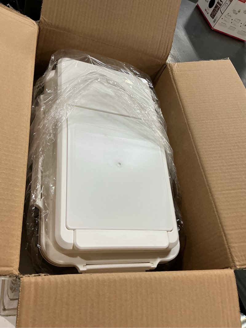 Condition photo showing Good Condition for newget dog food storage container stainless steel with scoop, 16-lb/11-lb airtight metal pet food storage bin, cat food container for dry dog, cat food, bird seed, keep food fresh, white b-white