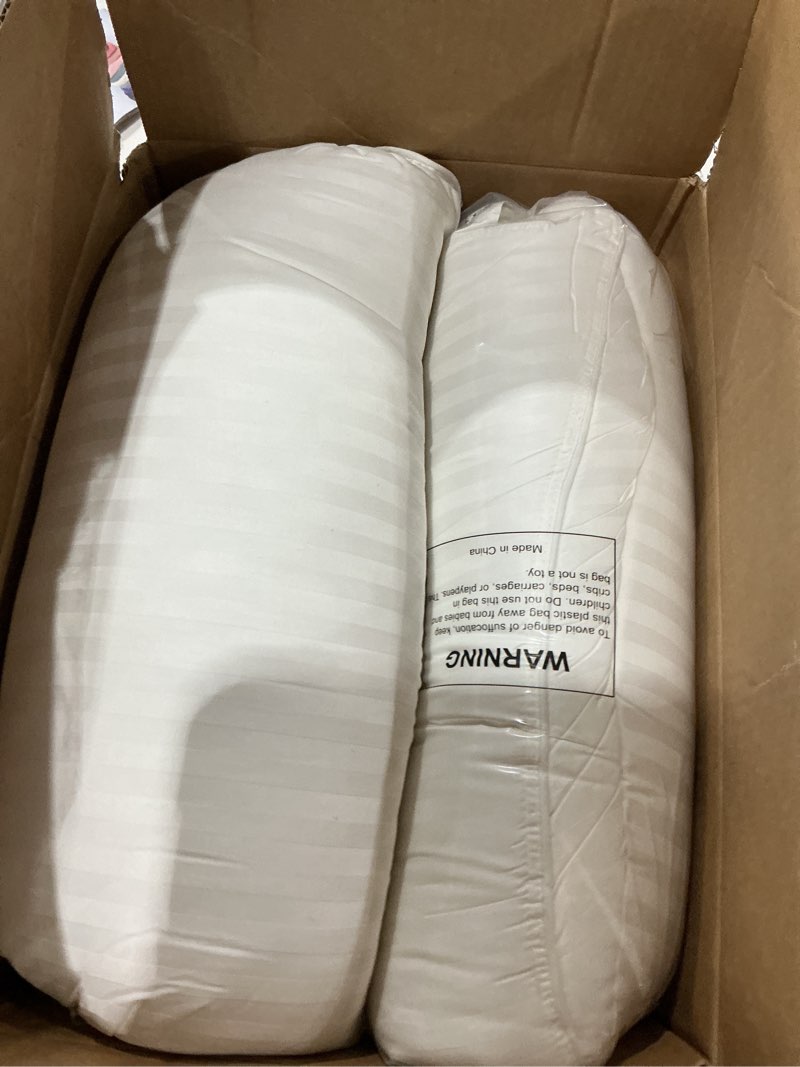 Condition photo showing As Is for beckham hotel collection bed pillows standard/queen size set of 2 - original soft down alternative pillow for sleeping - soft support for back, stomach or side sleepers queen / standard white