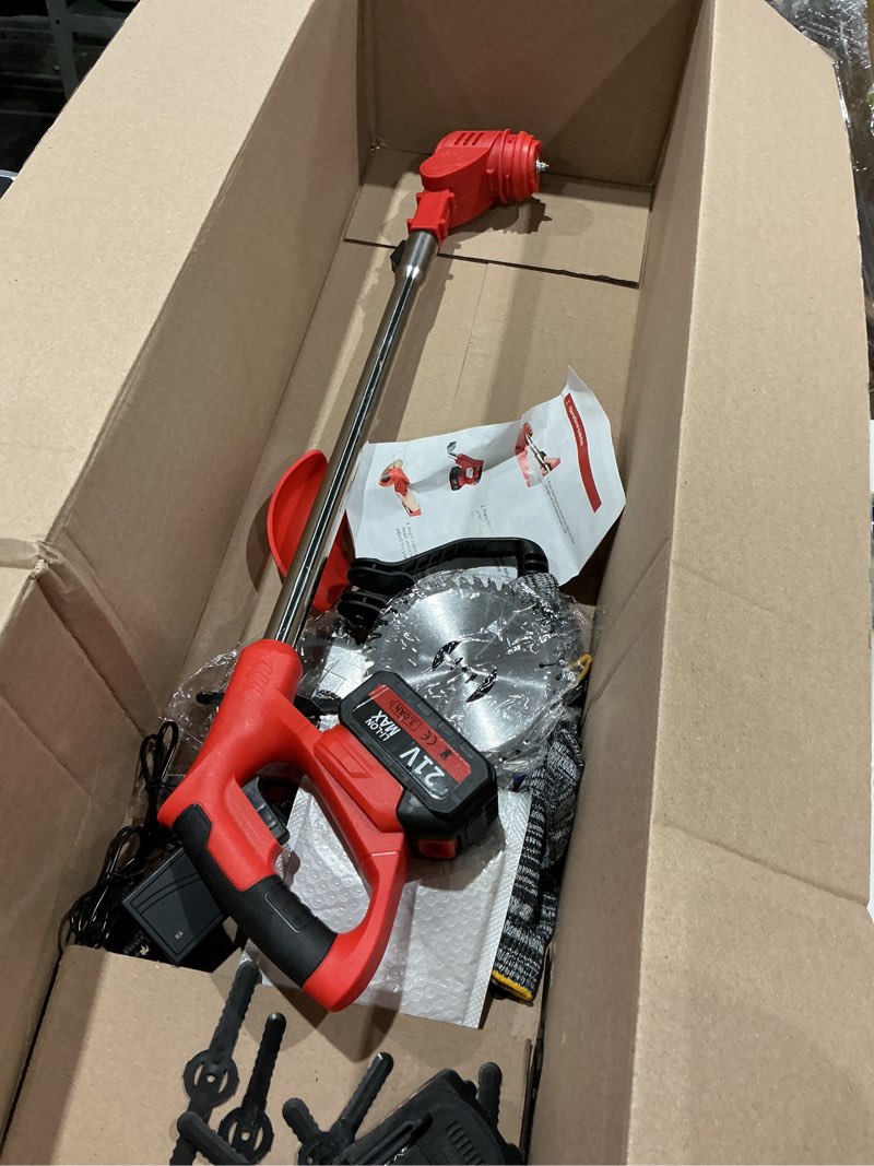 Condition photo showing Good Condition for cordless weed wacker, 2 batteries, electric weed eater, grass trimmer cordless, weed erimmer gcj-hong-tbm, red