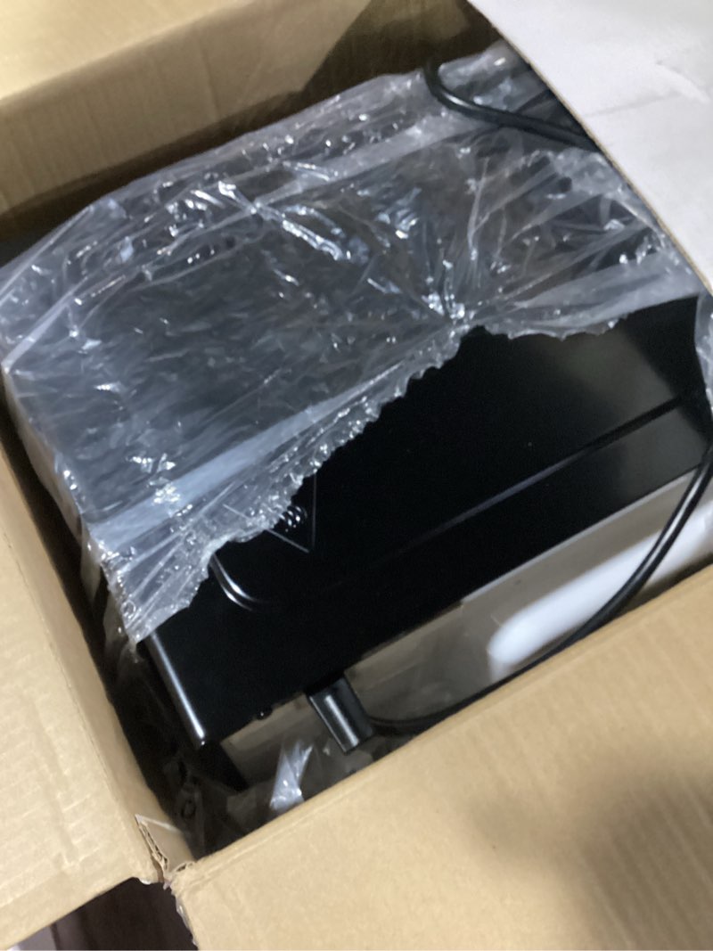 Condition photo showing As Is for Frigidaire Black with Chrome 0.9 Cubic Foot Microwave