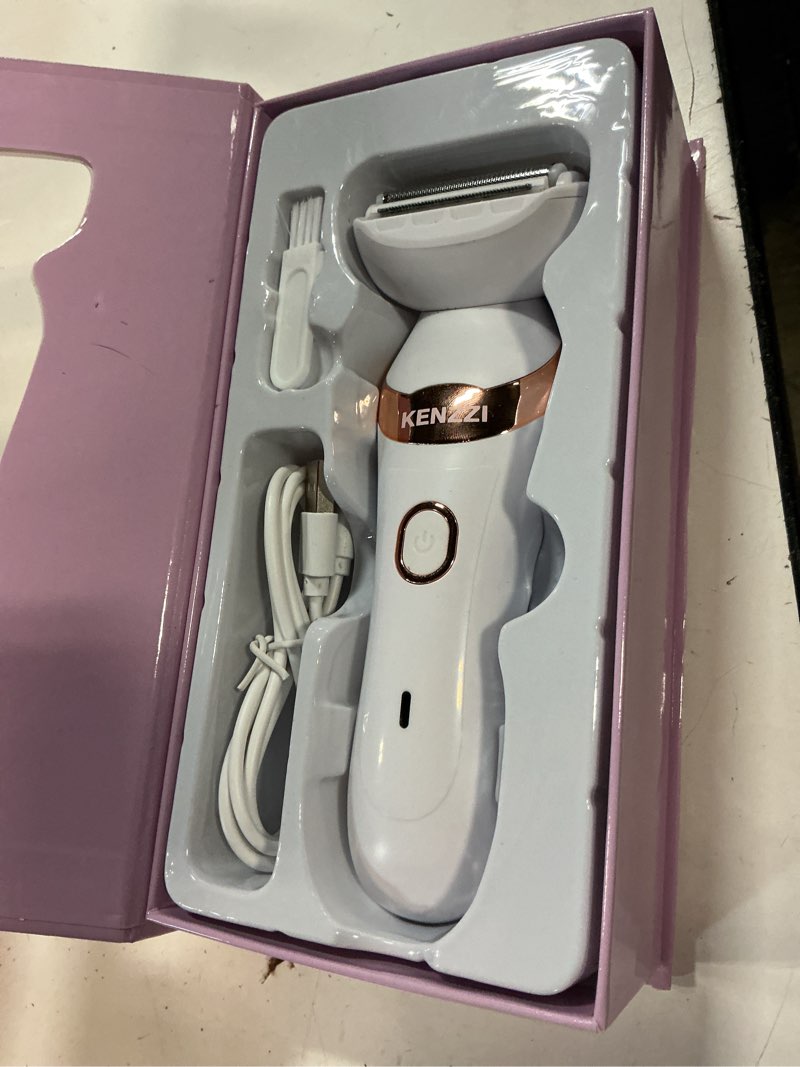 Condition photo showing As Is for kenzzi lady shaver rechargeable electric shaver for women, wet & dry use, water-resistant, contouring head