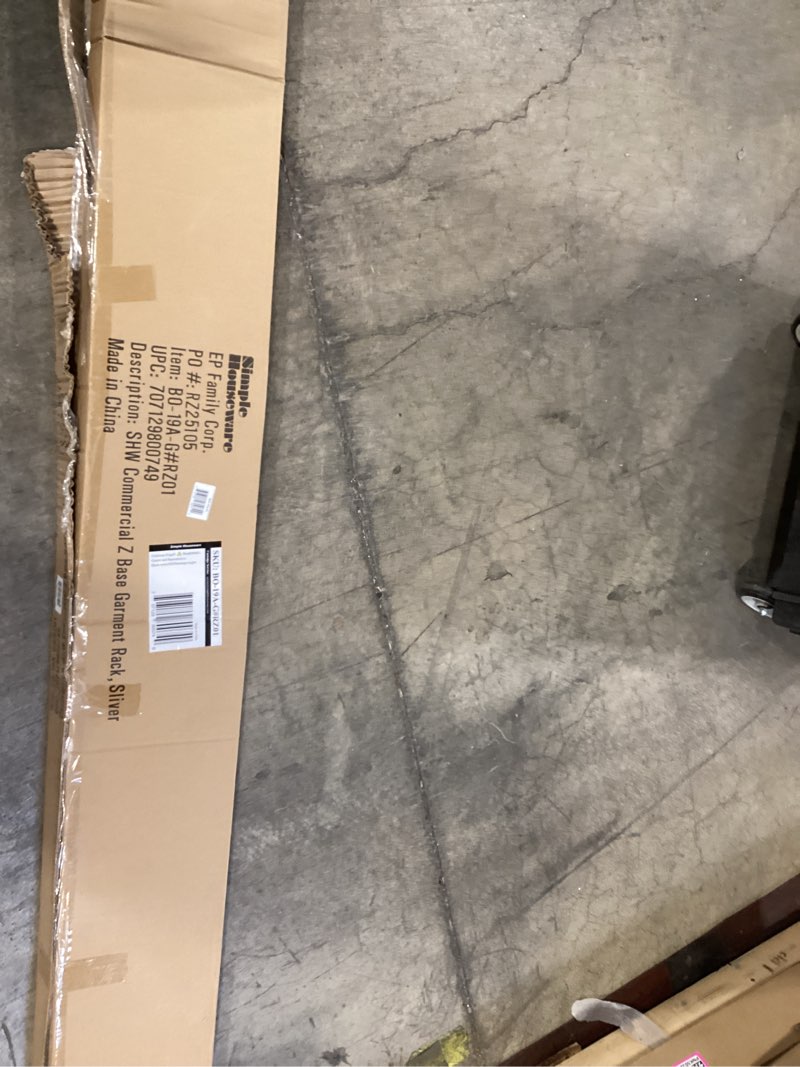 Condition photo showing Good Condition for simple houseware industrial grade z-base garment rack, 500lb load with 63 inches extra long bar, gray