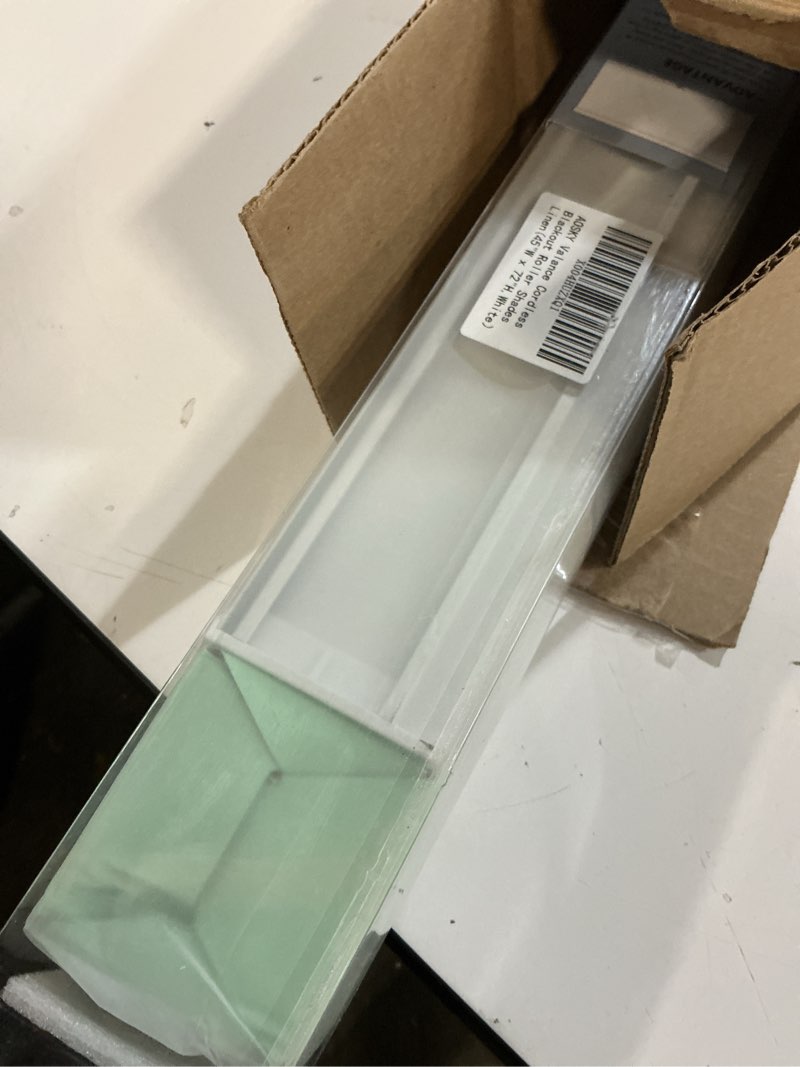 Condition photo showing As Is for aosky linen roller blinds shades for indoor windows pull down cordless blackout black out window shade 45 inch blinds for home white 45"w x 72"h white?aluminum cover?