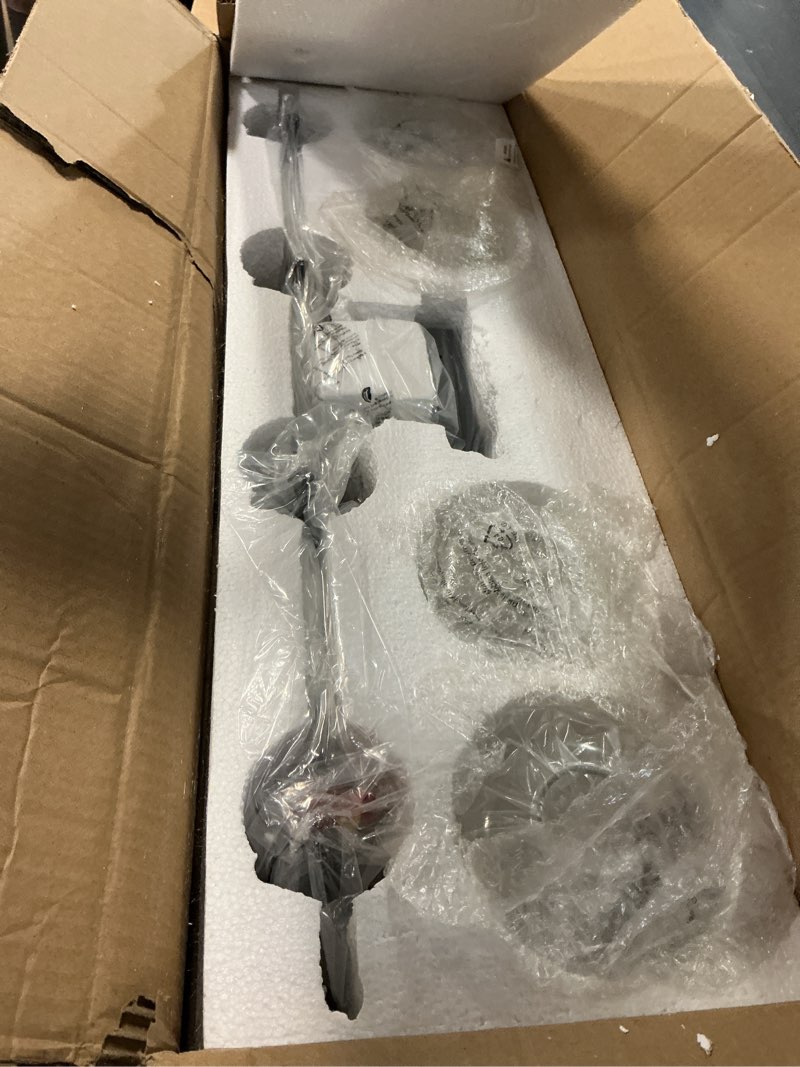 Condition photo showing Good Condition for vonluce bathroom vanity light, 4 light bathroom light fixture over mirror, bathroom wall lamp with clear glass, modern black vanity lighting fixtures for bathroom, bedroom, hallway black 4-light