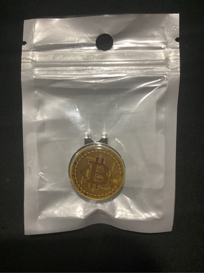 Condition photo showing New/Like New for hodl 21 bitcoin magnetic hat clip - attaches easily to golf cap