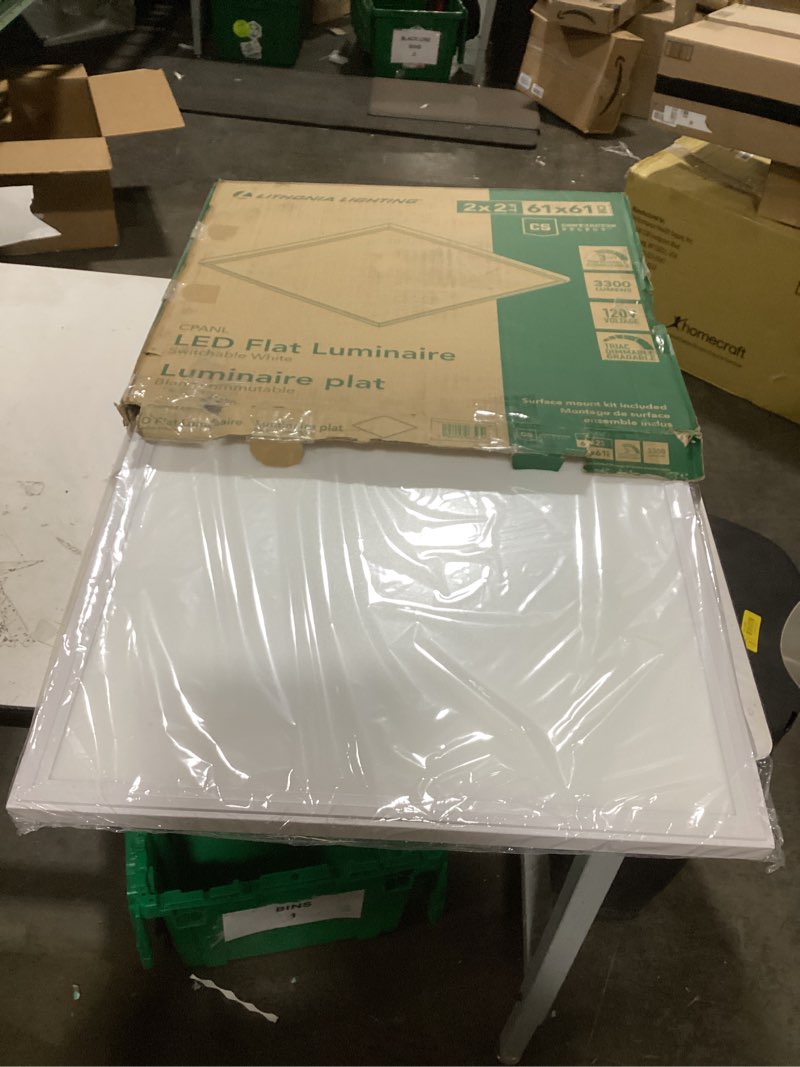 Condition photo showing Good Condition for Lithonia Lighting CPANL 2X2 33LM SWW7 120 TD DCMK 2 Ft. x 2 Ft. LL CPANL LED Flat Panel with 3300 Lumens and 3500 to 5000K Switchable CCT with Direct Ceiling Mount Bracket