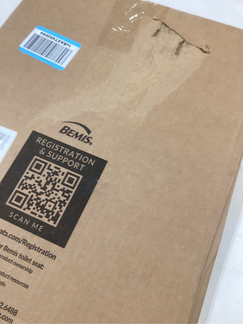 Condition photo showing New/Like New for Bemis Alesio II Slow Close Toilet Seat, Easy Clean Hinges and Adjustable Perfect Fit Wood Seat, Elongated, Biscuit