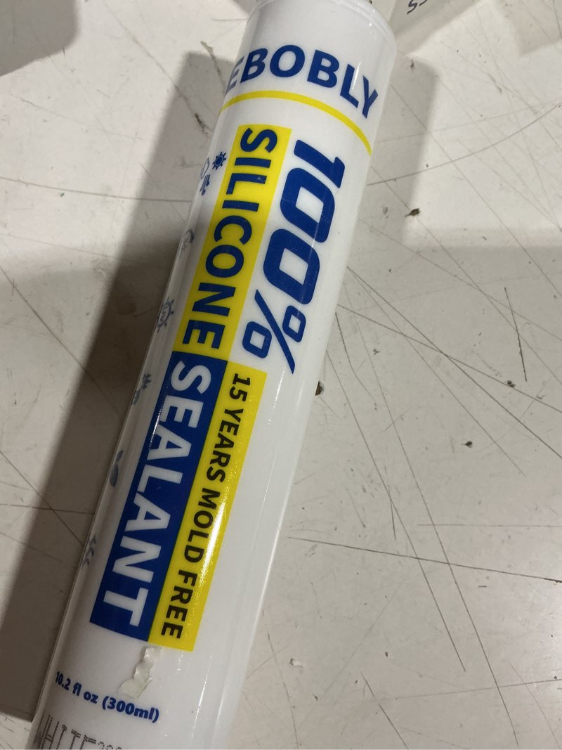 Condition photo showing Good Condition for white silicone caulk & sealant, 100% waterproof silicone sealant caulking, shrink & crack proof, silicone caulking for kitchen, bathroom, rv, interior & exterior use, 10.2 fl. oz/300ml, 4 pack white 4 pack
