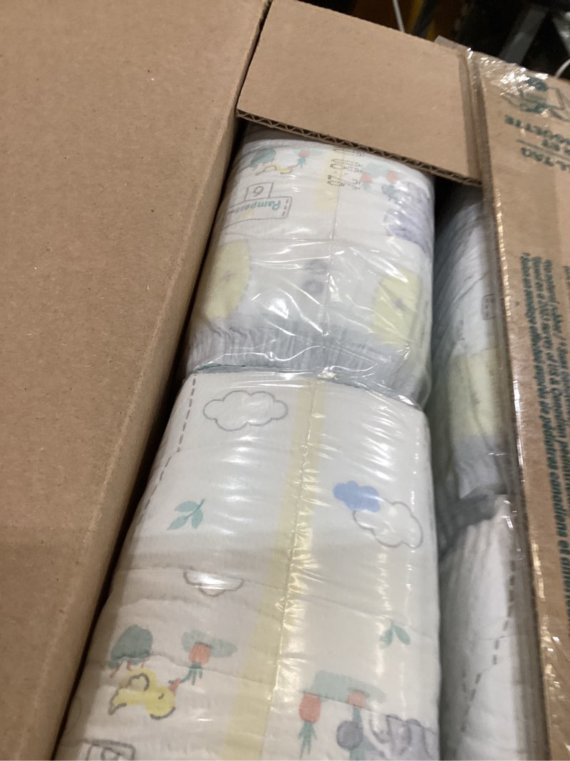 Condition photo showing New/Like New for pampers swaddlers diapers, size 6 (23-44 lbs), 108 count, absorbent, keeps baby dry and comfortable, skin safe disposable baby diaper (packaging may vary) size 6 108