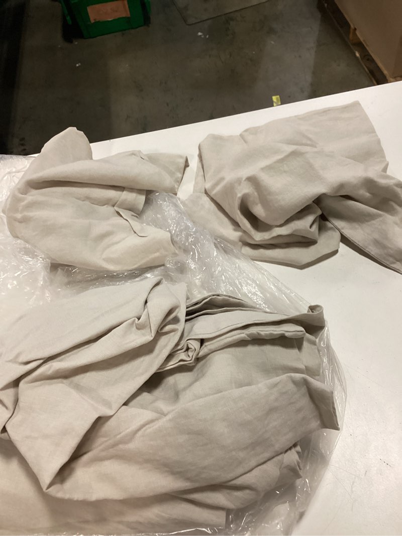 Condition photo showing Good Condition for european linen duvet cover set, full/queen, sand