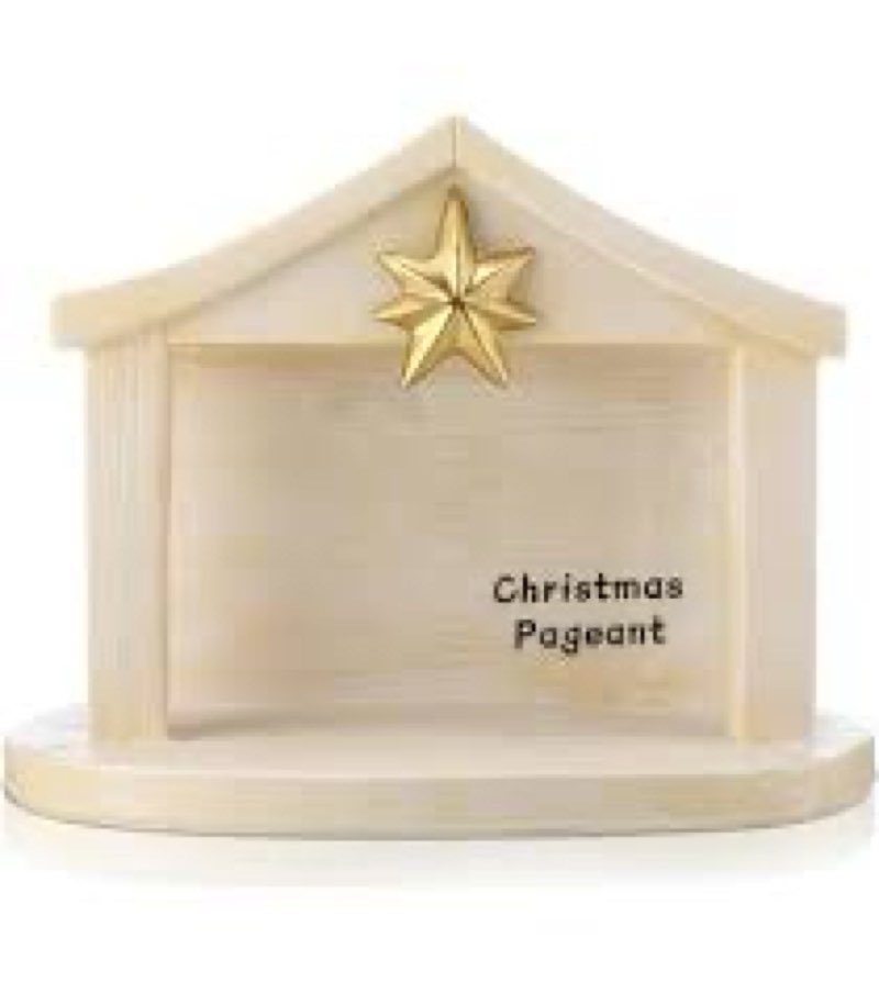 Hanaive 1 Pcs Nativity Creche with Star 12.8 x 9 x 9.5 Inches Resin Christmas Pageant Manger Blessin