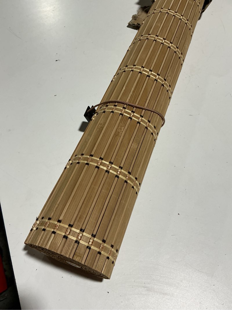 Condition photo showing Good Condition for 35x72 inch bamboo blinds for interior windows, uv protection roman bamboo curtains, light filtering & easy to install roller shades window shades for patio indoor outdoor, carbonized carbonized color -bamboo 35"w x 72"h