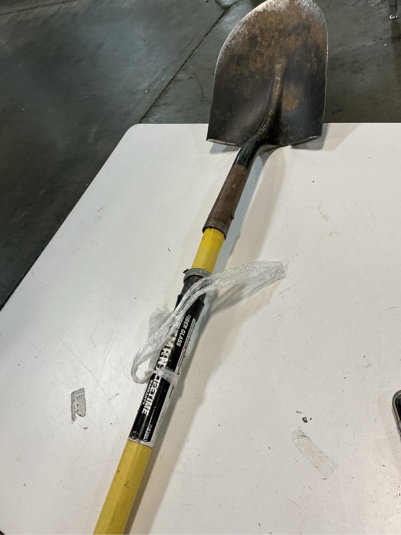 Condition photo showing As Is for professional's choice 54-in fiberglass handle digging shovel