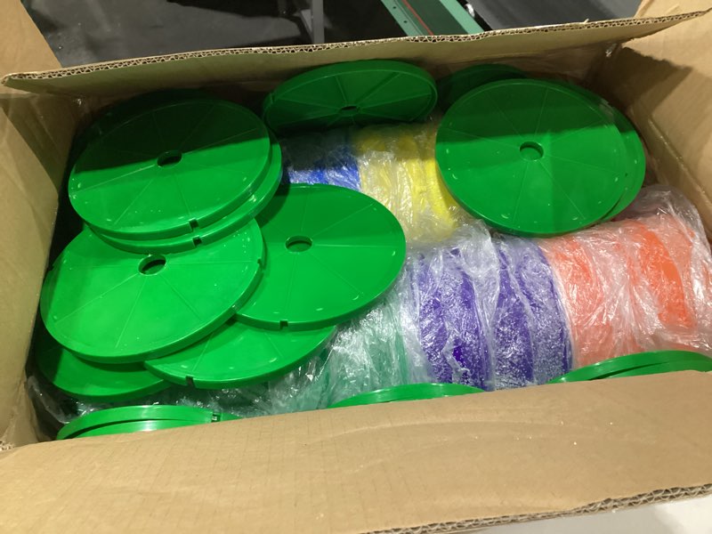 Condition photo showing As Is for Illuminated Gumdrop Christmas Pathway Lights Outdoor Decorations, Connectable Light Up Gum Drop with Timer for Yard, Cute Holiday Christmas Outside Decor for Porch,Walkway, Gingerbread Theme SIMILAR TO STOCK PHOTOS, NOT EXACT