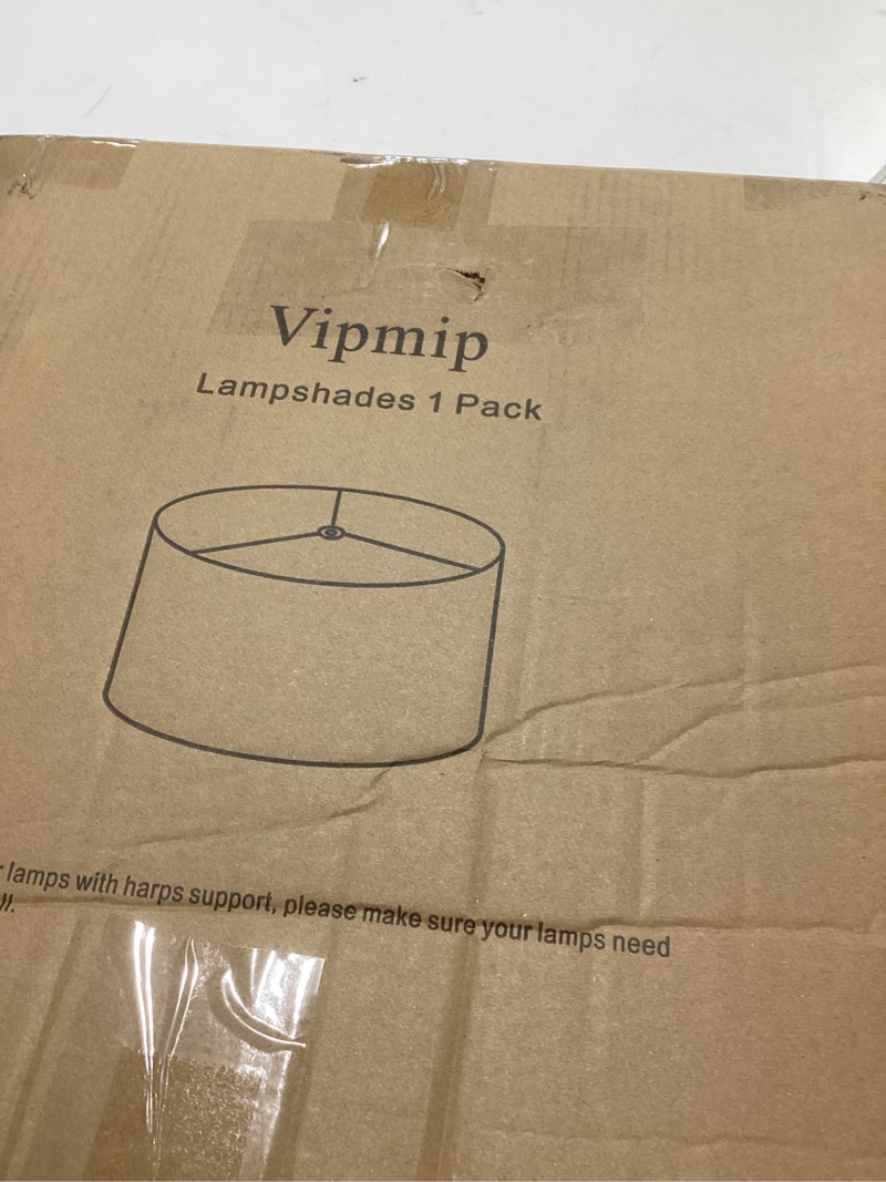 Condition photo showing As Is for Line Lamp Shades,18" Top x 18" Bottom x 12" High,Assembly Required Large Drum Lampshade, Replacement Lamp Shades for Table Lamps, Floor Lamps, Spider Fitter Linen 18X18X12 in