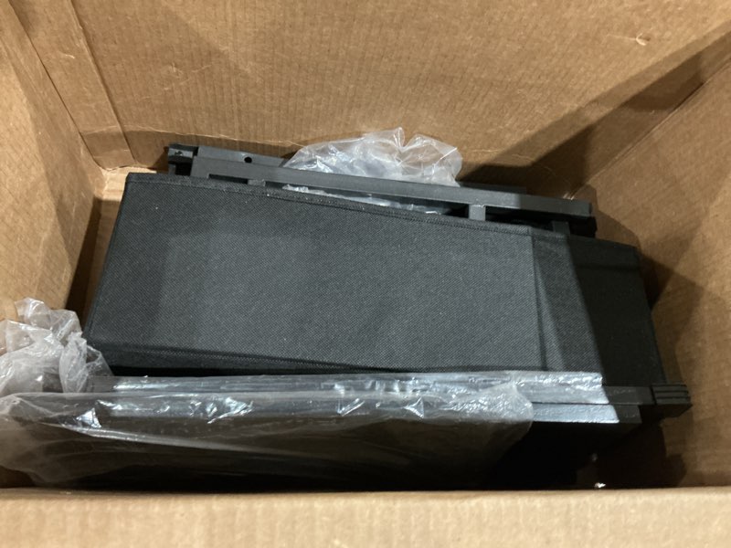 Condition photo showing As Is for tutotak narrow night stand with charging station, slim end table with plugins, tall side table with 3 fabric drawer, small bedside table with storage, living room, bedroom, black tb01bk086
