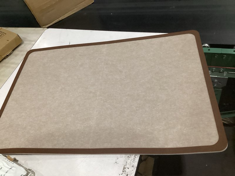 Condition photo showing As Is for bulletin board, 36 x 24 inches decorative felt board foldable photo board pin boards, cork board alternative for walls, office, home, classroom with pushpins ? small storage bag, brown brown 36" x 24"
