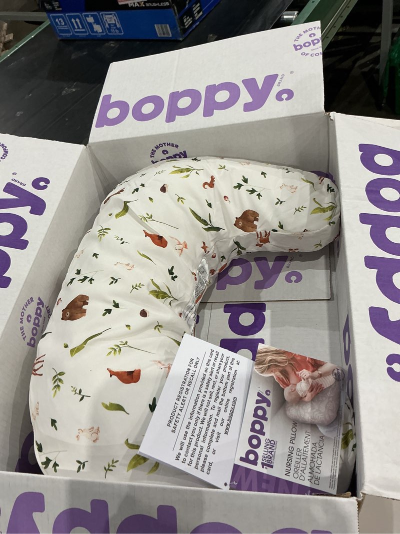 Condition photo showing Good Condition for boppy nursing pillow - firm, ergonomic u-shaped bottle and breastfeeding pillow with high lift for comfort and support, spacious surface - neutral plants and animals new nursing pillow neutral plants and animals