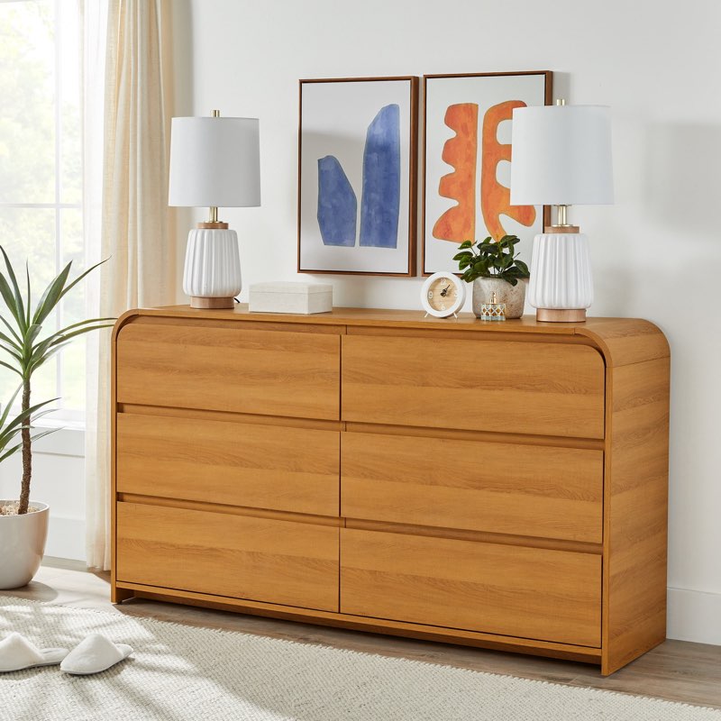 ( incomplete ) better homes & gardens juliet 6 drawer dresser, 64\" wide, light honey
