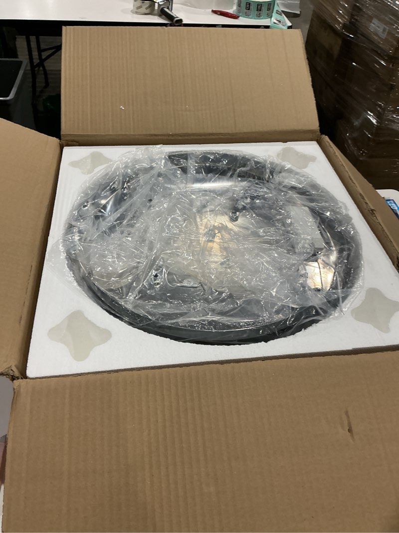 Condition photo showing Good Condition for modern led crystal chandelier 3-tier led ceiling light round ceiling flush mounted chandelier light fixure for dinning room bedroom living room (cool white) tx-white