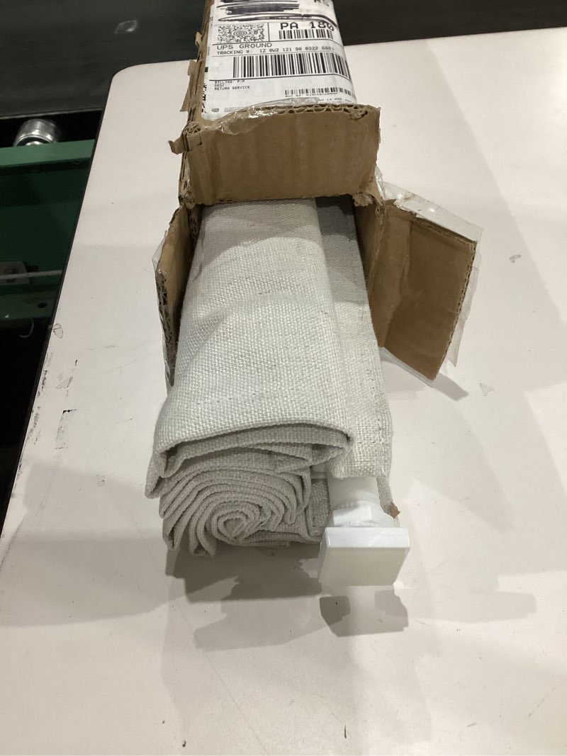 Condition photo showing Good Condition for LazBlinds No Tools No Drill Cordless Roman Shades for Windows, Blackout Thermal Insulated UV Blocking Window Blinds, Room Darkening Fabric Blinds for Indoor Windows, 21'' W x 48'' H, Off White Blackout - Off White 21" W x 48" H