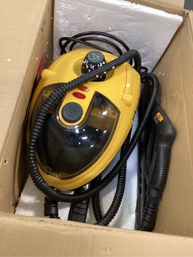 Condition photo showing As Is for Wagner 915e On-Demand Steam Cleaner with 18 Accessories: Electric Steamer for Upholstery & Floors, Lightweight, Yellow