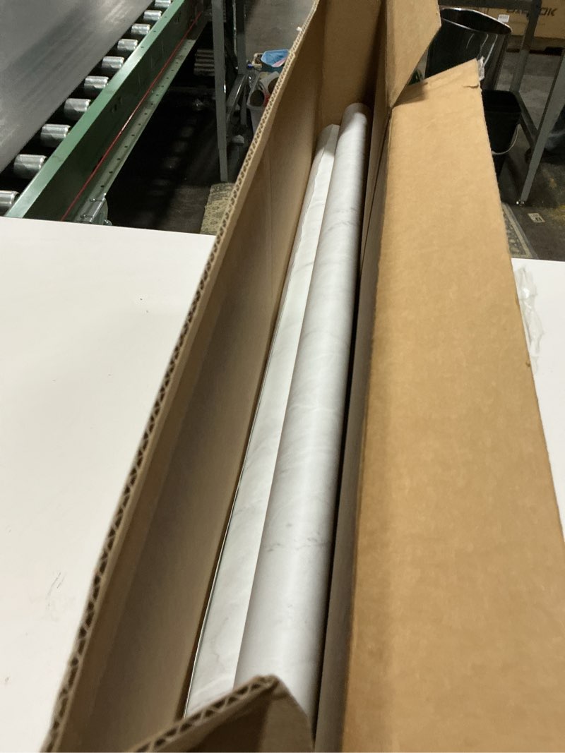Condition photo showing As Is for Very Berry Sticker Marble Contact Paper (White Matte, 39" x 118", 2 Pack) Premium Peel and Stick Wallpaper for Countertop, Bathroom Vanities & Cabinets, Renter Friendly, Waterproof Vinyl White Matte 39" x 118" (2-pack)