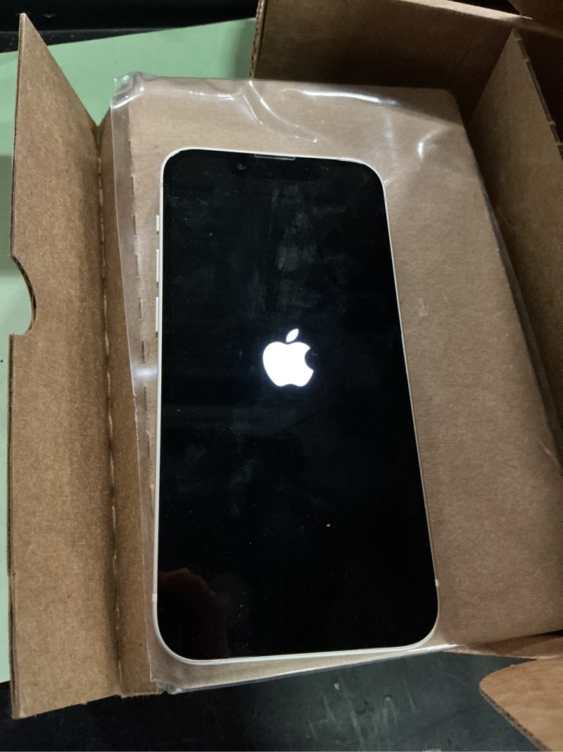 Condition photo showing As Is for apple iphone 13 mini, 128gb, starlight - unlocked (renewed) 128gb starlight unlocked  ***physical condition verified only. network compatibility and connectivity not checked,  bidder discretion advised***