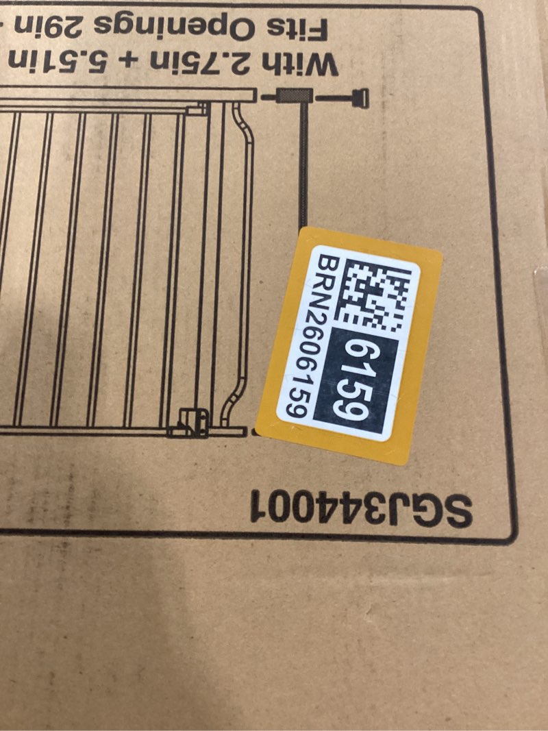 Condition photo showing Good Condition for 34" extra tall baby gate for stairs, auto close stroller friendly dog gate indoor for doorways, pressure mounted 29"-40" wide baby gate, easy walk through gate for children & pets, white white 29-40"wide, 34"tall