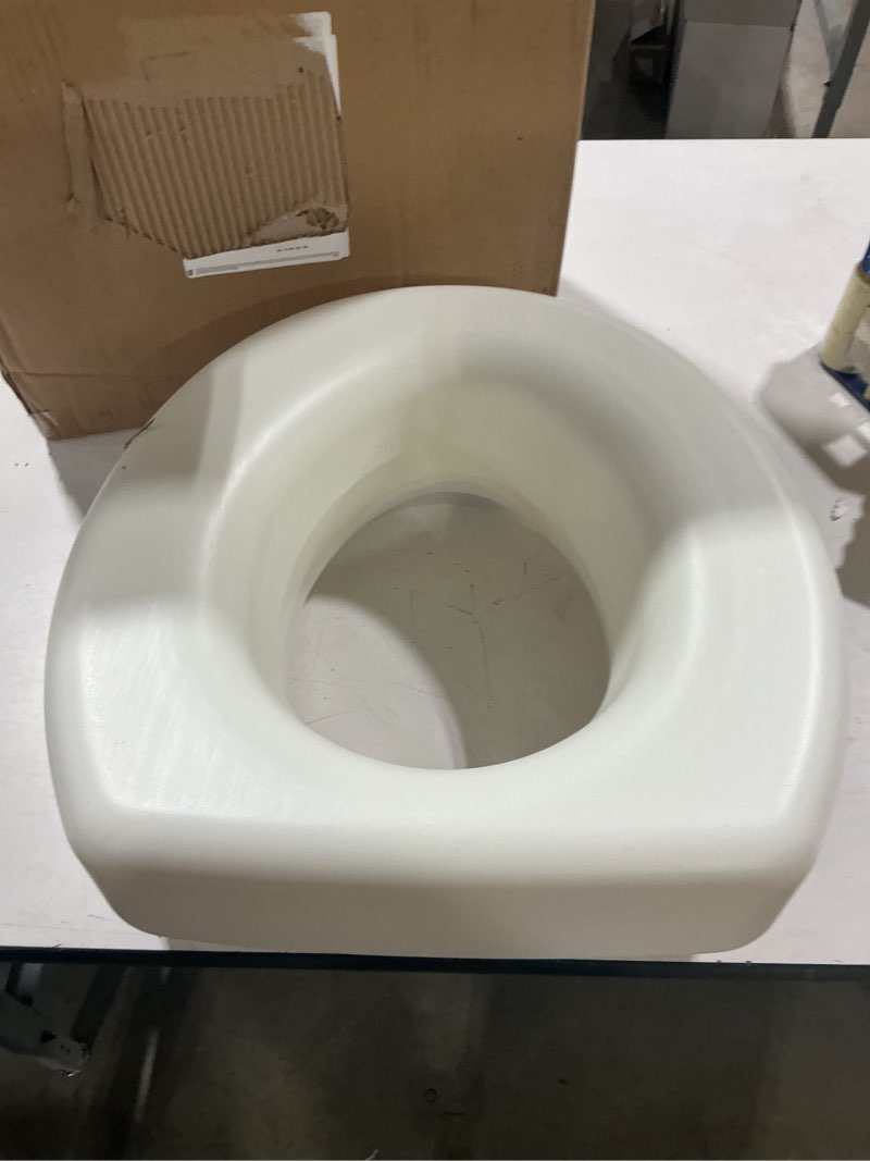 Condition photo showing Good Condition for healthsmart enhanced comfort 5" raised (round) toilet seat risers for seniors 5 slip resistant pads fsa/hsa eligible padded toilet seat elevation 15.7 x 15.2 x 6.1