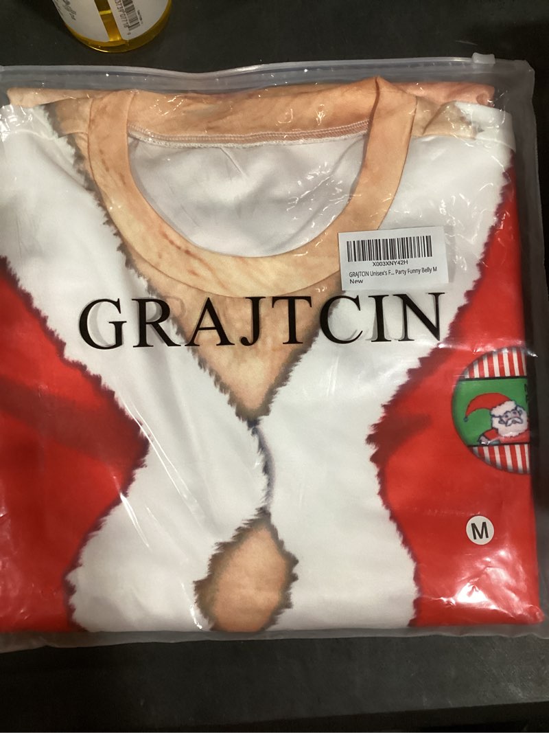 Condition photo showing New/Like New for GRAJTCIN Ugly Couples Christmas Sweater Adult Funny 3D Print Cat Elk Dog Christmas Party Cosplay Medium Funny Belly