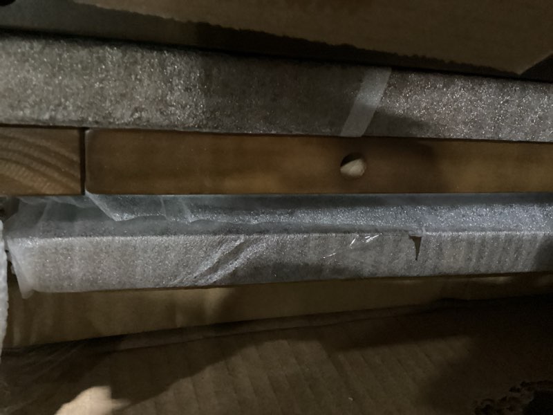 Condition photo showing New/Like New for carter’s by davinci colby 4-in-1 baby crib convertible to toddler bed, daybed, full-size bed - easy assembly - greenguard gold certified, 4 adjustable heights, conversion kit sold separately, walnut