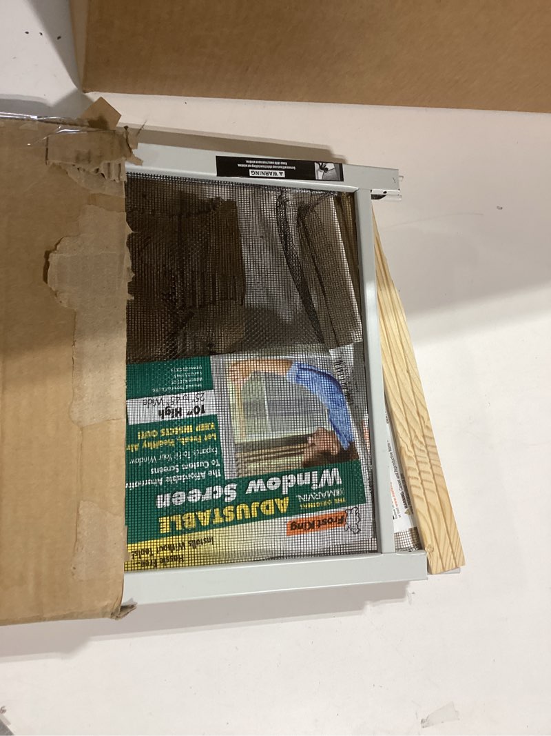 Condition photo showing As Is for Frost King 2AWS1045 WB Marvin Adjustable Window Screen, 10in High x Fits 25-45in Wide (2-Pack) 10" High x Fits 25-45" Wide (2-Pack)