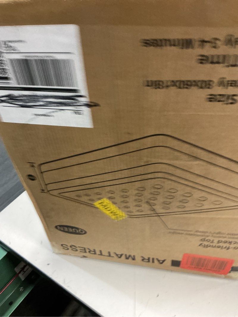 Condition photo showing New/Like New for OhGeni Air Mattress Queen with Built in Pump, Blow Up Colchones Inflables Mattress for Guests, Portable Air Mattresses with Carrying Bag, 18" Raised Elevated Air Bed for Camping, Dark Blue Blue Queen
