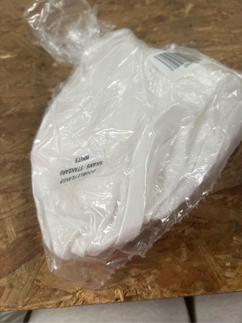 Condition photo showing Good Condition for european linen double flange sham set, standard, white