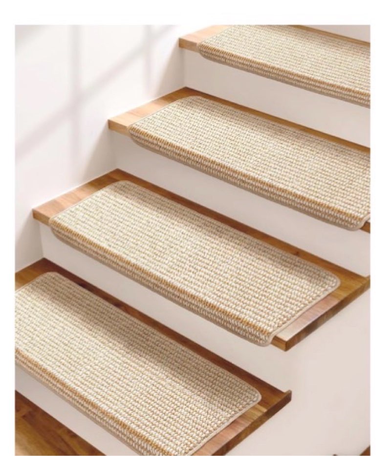 bullnose stair treads for wooden steps: 14 pcs washable non slip stair ruuner peel and stick adhesiv