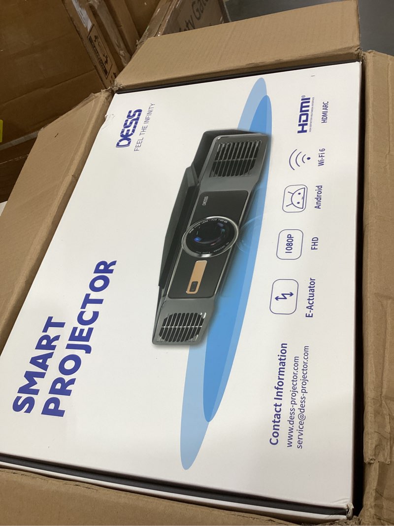 Condition photo showing Good Condition for dess 4k smart home theater video projector with wifi, bluetooth, hdmi | 4k home theater video projector with auto-align electric bracket, wifi 6, bt, hdmi, outdoor daytime movie, proyectores 4k black