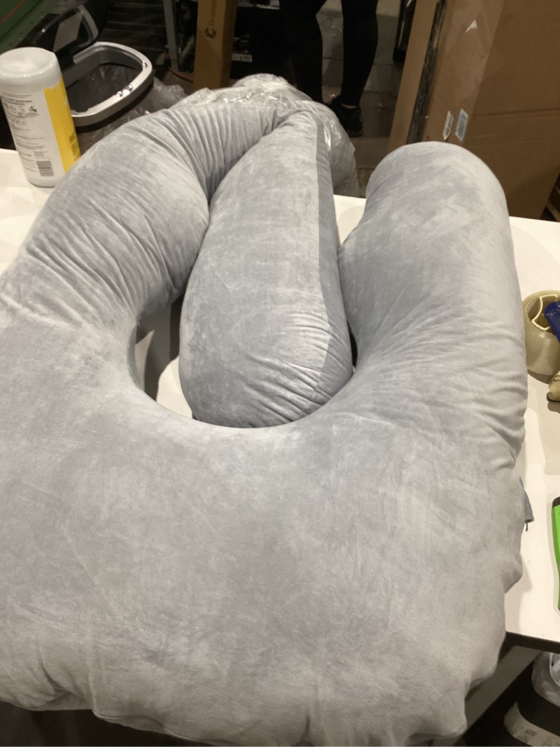 Condition photo showing Good Condition for cute castle pregnancy pillows, soft u-shape maternity pillow with removable cover - full body pillows for adults sleeping - pregnancy must haves - grey