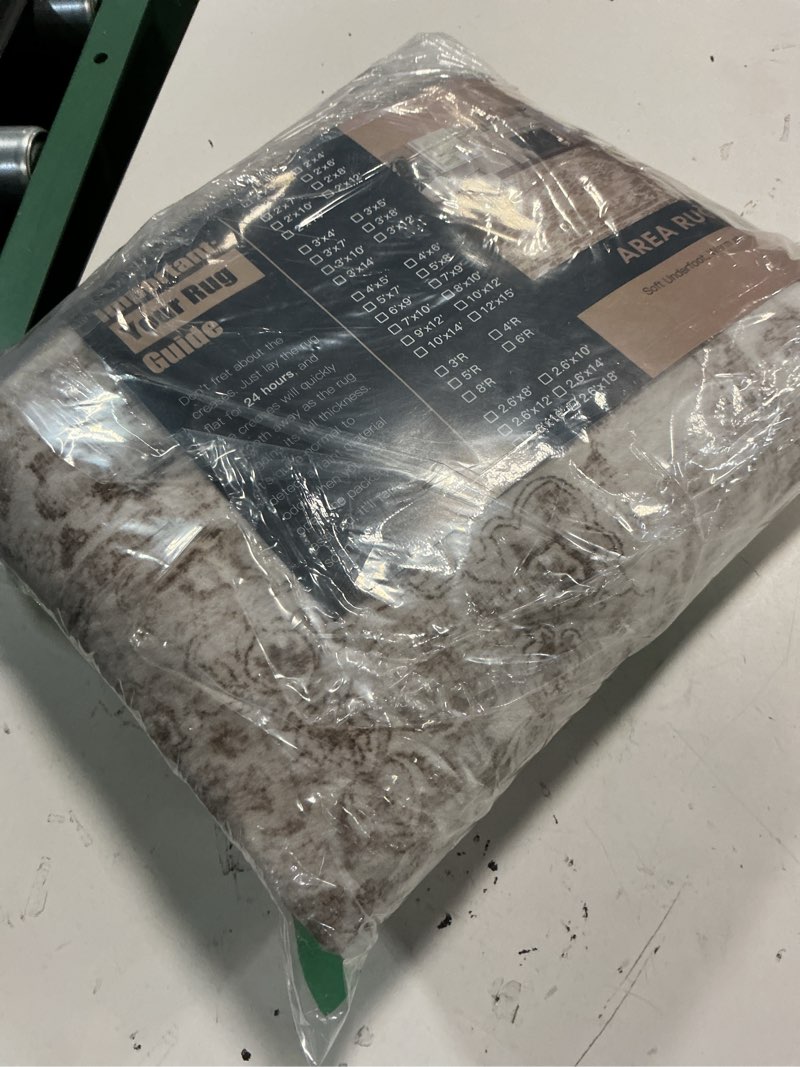 Condition photo showing Good Condition for 2x7 beige neutral runner rug | washable, non slip, soft low pile, vintage farmhouse, for hallway kitchen laundry bathroom bedroom living room home decor beige 2' x 7' (runner)