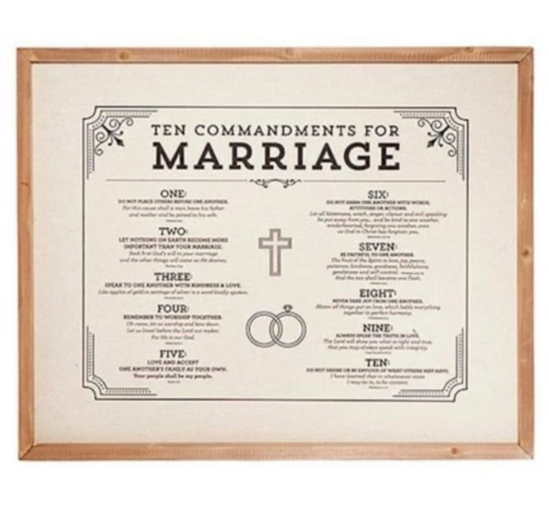 CB Gift 21 x 17 in. Ten Commandments Wall Plaque for Marriage