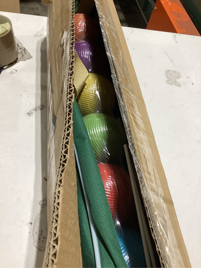 Condition photo showing Good Condition for apudarmis six player croquet set with premiun rubber wooden mallets 28in,colored ball,wickets,stakes - lawn backyard outdoor game set for adults/teenagers/family (large carry bag including) 28'' standard