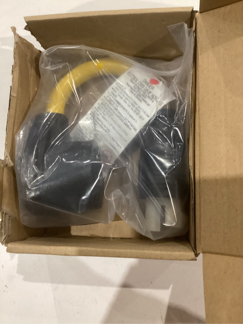 Condition photo showing Good Condition for NEMA L14-30P to 14-30R 30 Amp Dryer Generator Adapter Cord 4 Prong L14-30P Locking Generator Male to 14-30R RV Dryer Female for RV EV Charger, 10 AWG STW, 1FT, ETL Listed L14-30p to 14-30r 1 ft